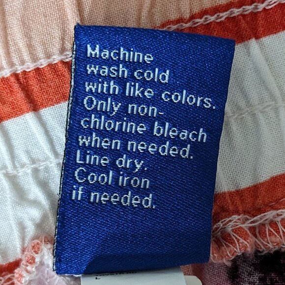 APT. 9 Orange Striped Casual Pull-On Rayon Shorts; Size L - Picture 5 of 5